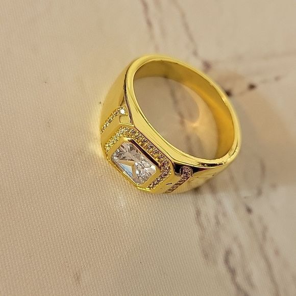 Men's size 12 gold plated .925 ring - Picture 1 of 4